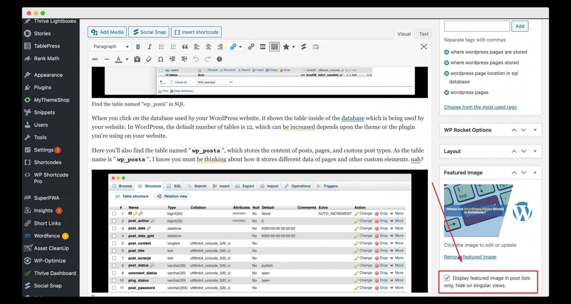Hide Featured Image Using Plugin