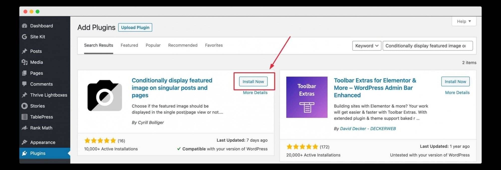 Search for the Plugin in WordPress Repository