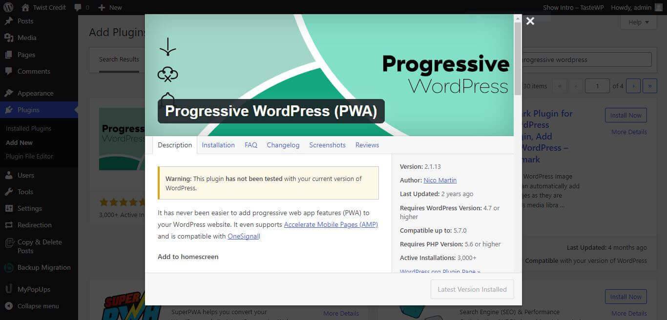 install pwa, install pwa wordpress, pwa, pwa for wordpress