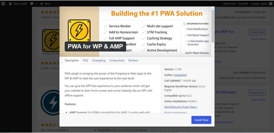 install pwa, install pwa wordpress, pwa, pwa for wordpress