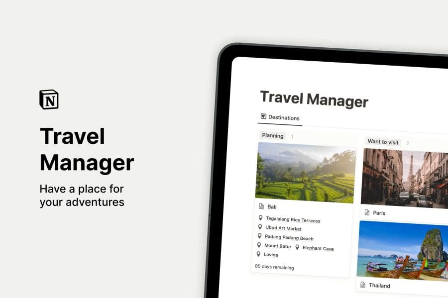 Notion Travel Manager Template