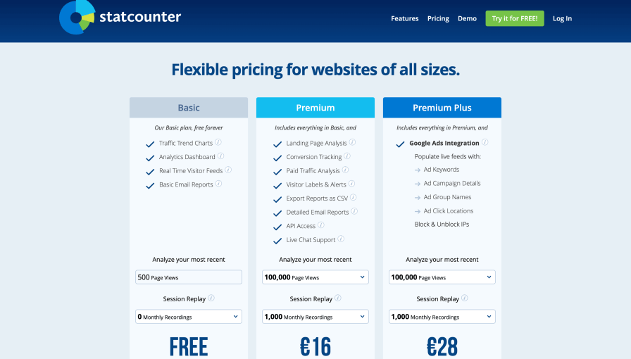 StatCounter Pricing