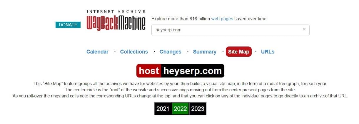 HeySERP on Wayback Machine