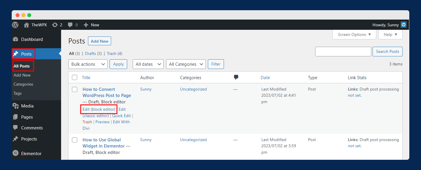 wordpress post to page, wordpress post type to page