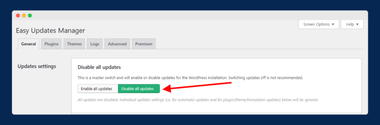 disable auto update, disable updates in wordpress