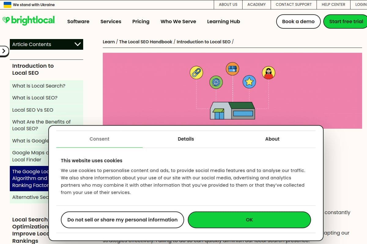 BrightLocal local search ranking factors study showing the weight of GBP signals, reviews, and on-page SEO in local pack rankings