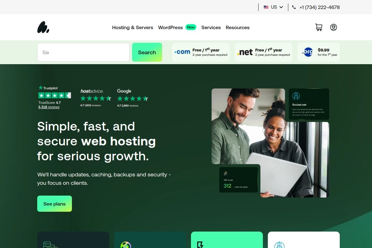A2 Hosting homepage showing their Turbo servers with AMD EPYC processors, LiteSpeed, and NVMe SSD storage for up to 20x faster speeds