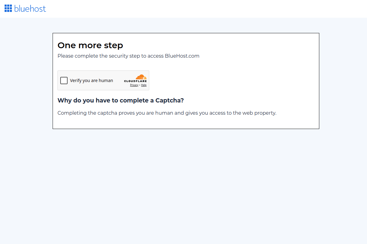 Bluehost shared hosting plans page with Basic, Choice Plus, Online Store, and Pro tiers, officially recommended by WordPress.org